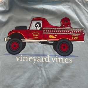 Vineyard Vines boys size L fire truck Long Sleeve Tee